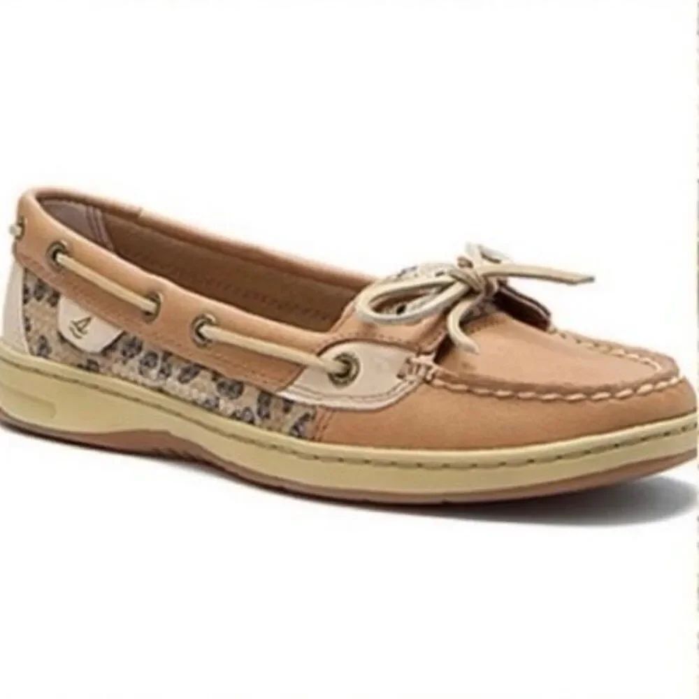 Sperry Angelfish Leopard Sequined Boat Shoes